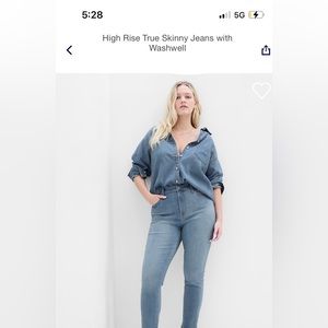 Gap High Rise True Skinny Jeans